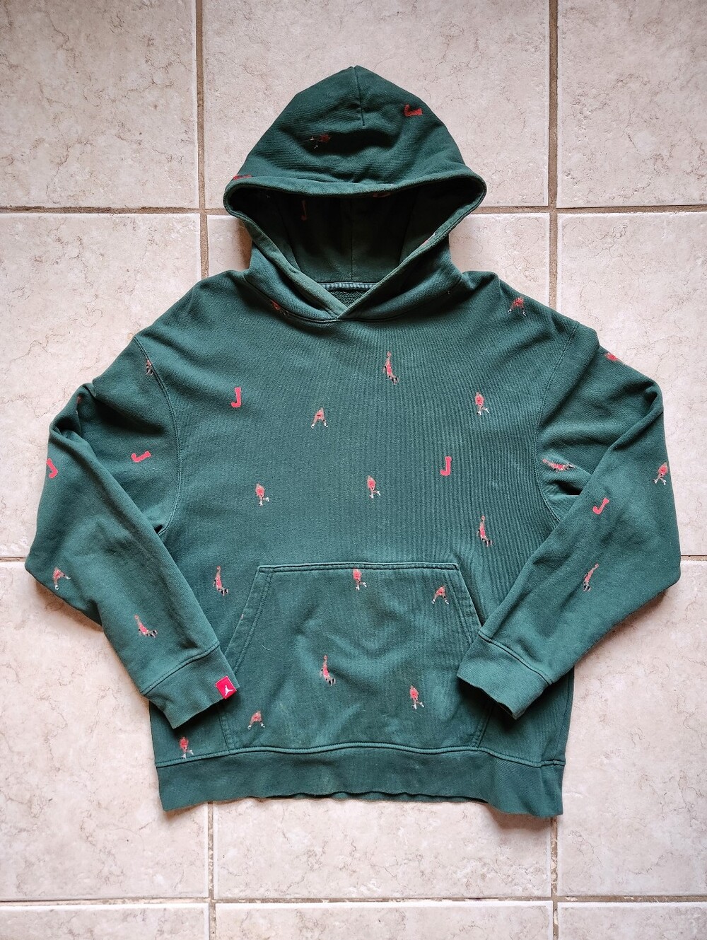 Jordan Essentials Statement AOP Hoodie Noble Green Michael Jordan Size L